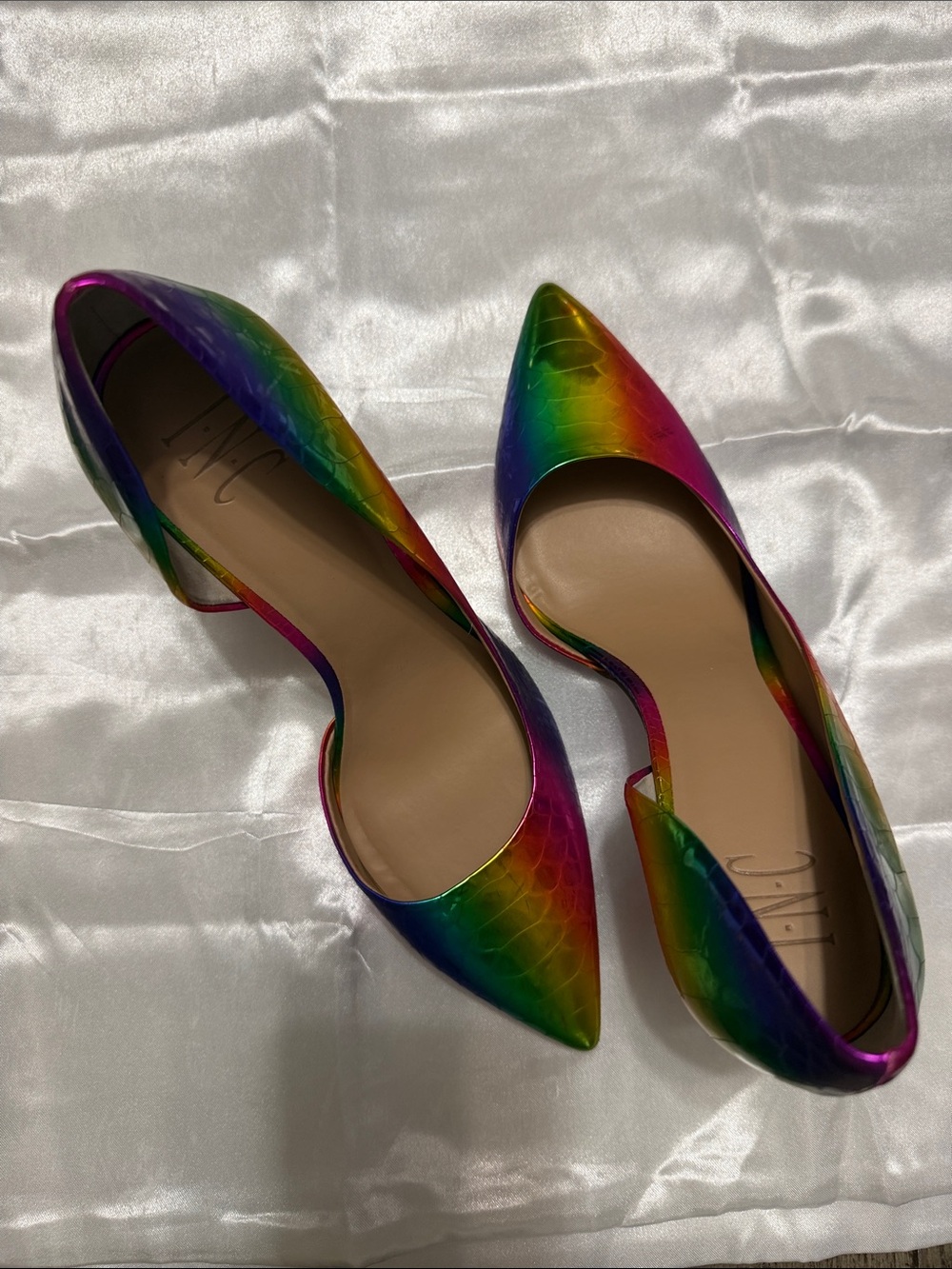 INC International Concepts Rainbow Pointed D'Orsay Flats